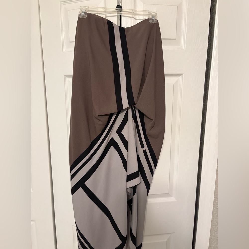BCBGMaxAzria Brown and Black strapless dress